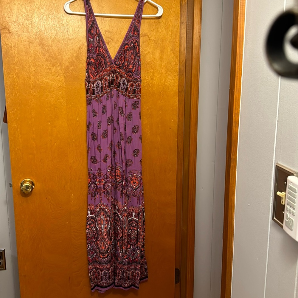 Purple design maxi dress